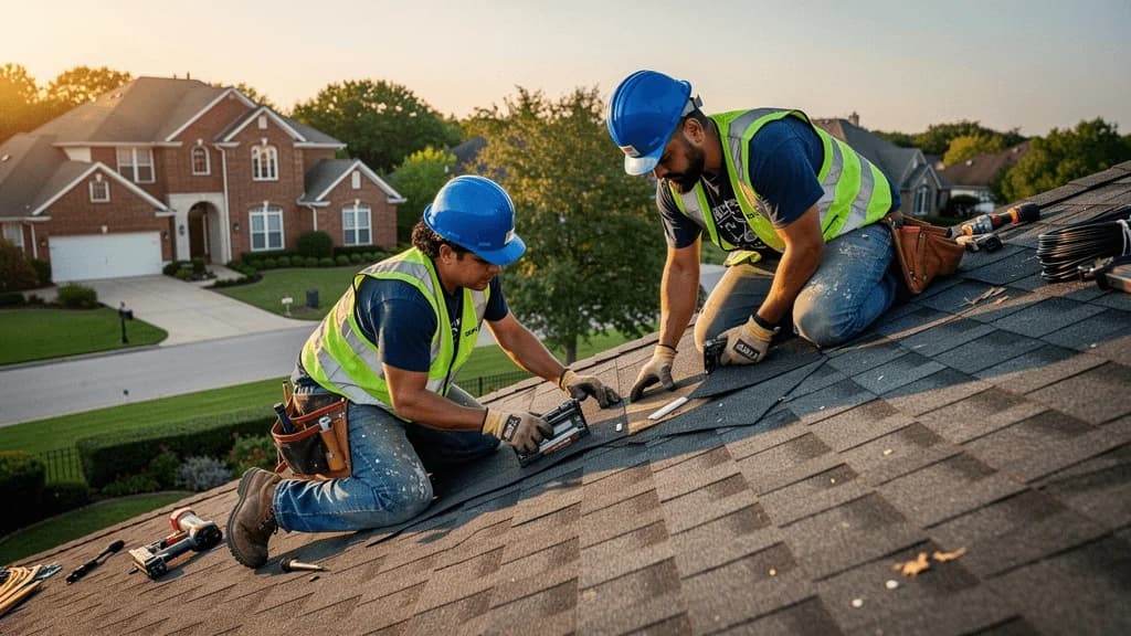 JRH Construction crew on a commercial roofing project in Dallas-Fort Worth